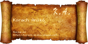 Korach Anikó névjegykártya